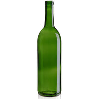 Bordeaux Wine Bottles: 750 mL, Cork, Green (12 Bottles)