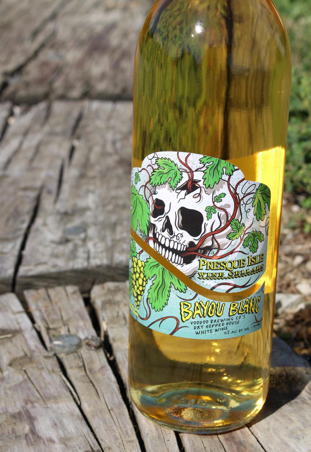 Presque Isle Wine Cellars Bayou Blanc dry-hopped white wine photo