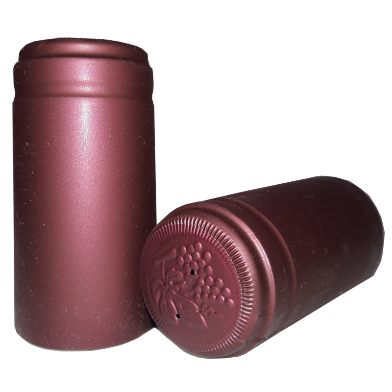 Plastic Heat-Shrink Capsule; Cork Finish, Maroon Matte Color Option product photo