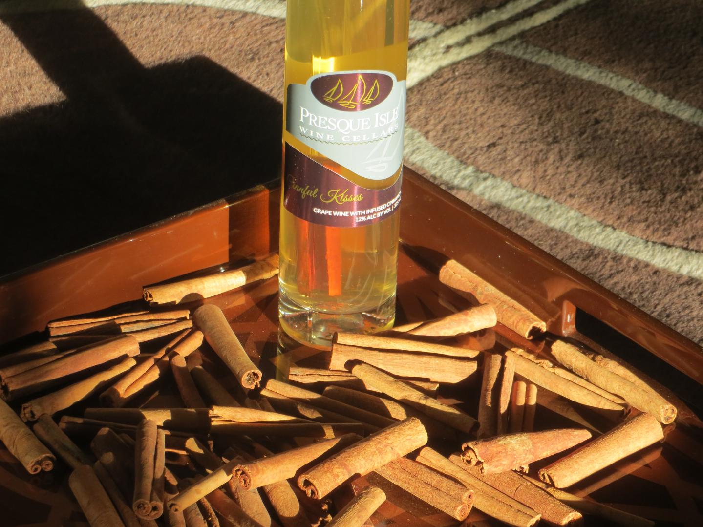Presque Isle Wine Cellars Cinnful Kisses cinnamon infused ice wine bottle