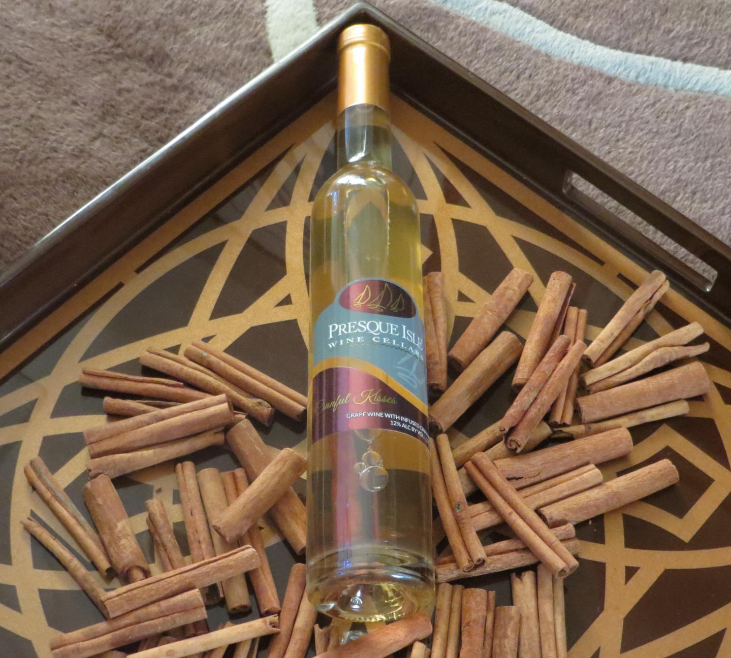 Presque Isle Wine Cellars Cinnful Kisses cinnamon infused ice wine bottle