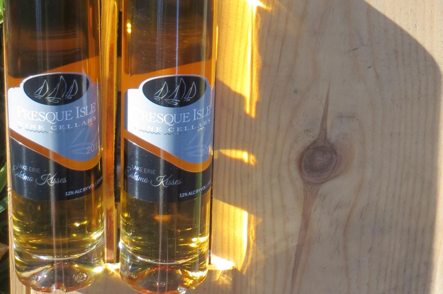 Presque Isle Wine Cellars Award-Winning Eskimo Kisses Vidal Ice Wine bottle