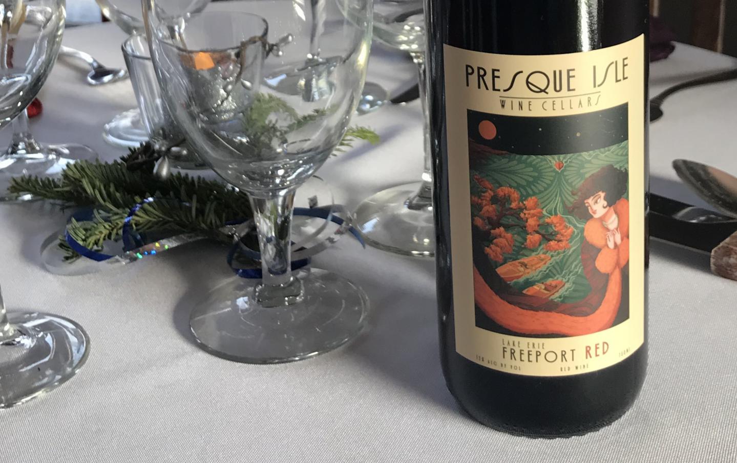 Presque Isle Wine Cellars Award-Winning Freeort Red semi-dry red wine label photo
