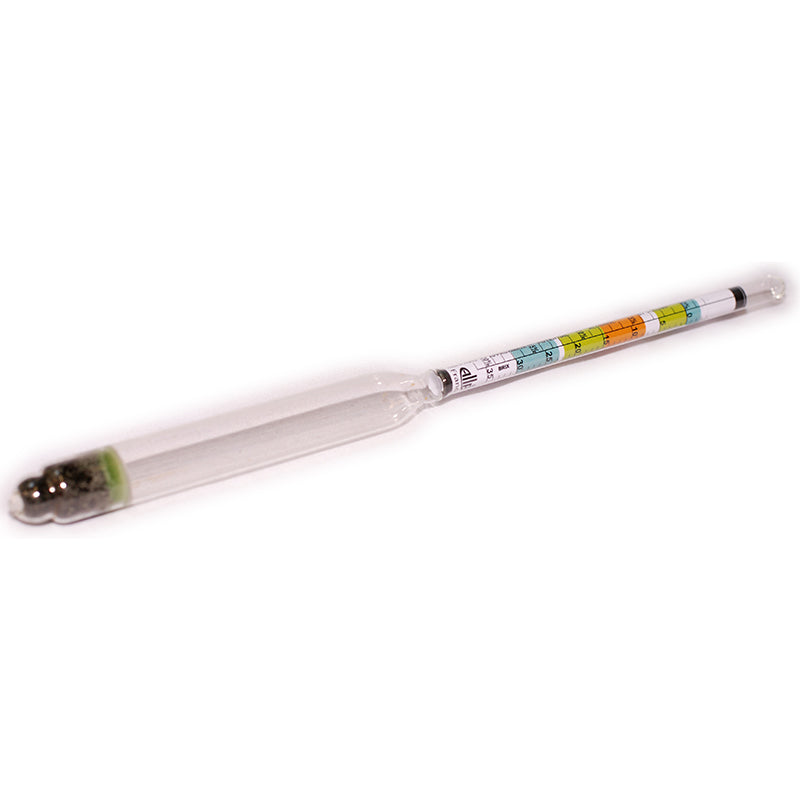 Hydrometer / Saccharometer: Three Scales (0-35 Brix)
