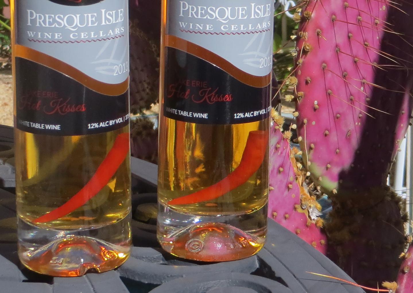 Presque Isle Wine Cellars chili pepper infused Vidal ice wine bottle