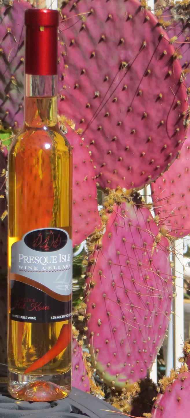Presque Isle Wine Cellars chili pepper infused Vidal ice wine bottle