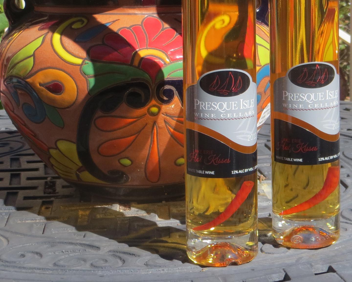 Presque Isle Wine Cellars chili pepper infused Vidal ice wine bottle