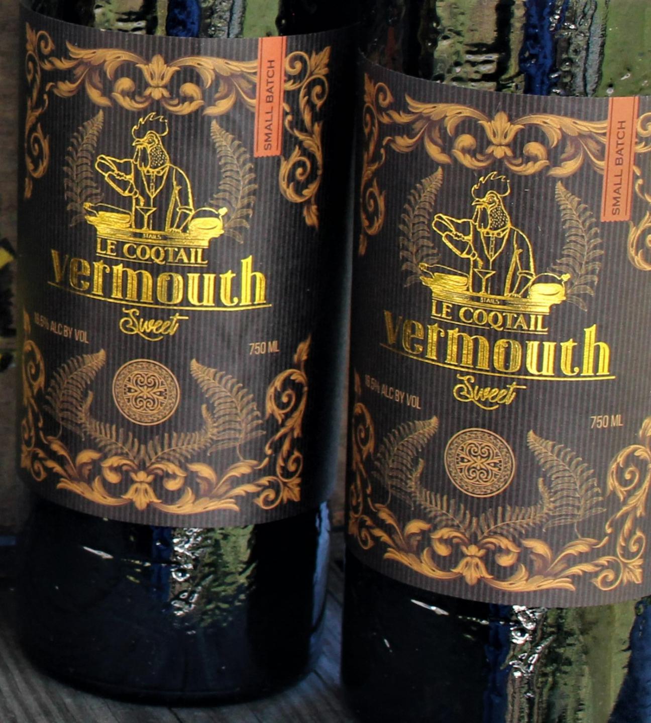 Presque Isle Wine Cellars LeCoqtail craft sweet vermouth label photo
