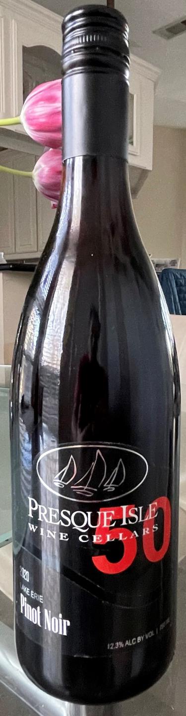 Presque Isle Wine Cellars award-winning Pinot Grigio dry white wine bottle