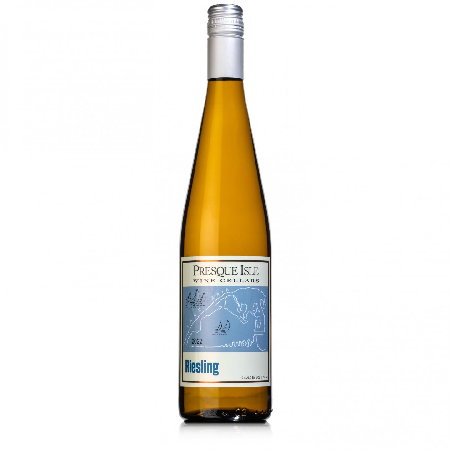 Presque Isle Wine Cellars Riesling semi-dry white wine bottle