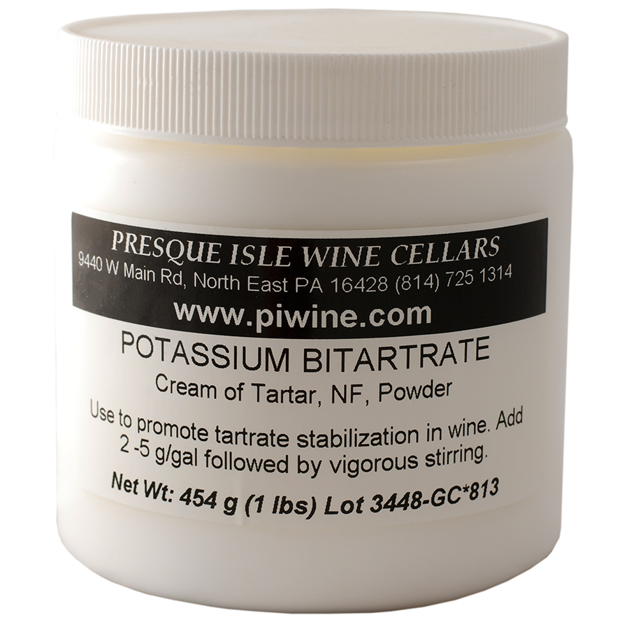 Potassium Bitartrate (Cream of Tartar) Powder promotes cold stabilization in wine | Winemaking Additives and Supplies