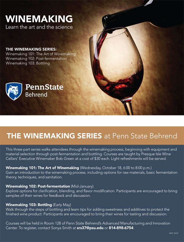 Winemaking Classes at Penn State Behrend